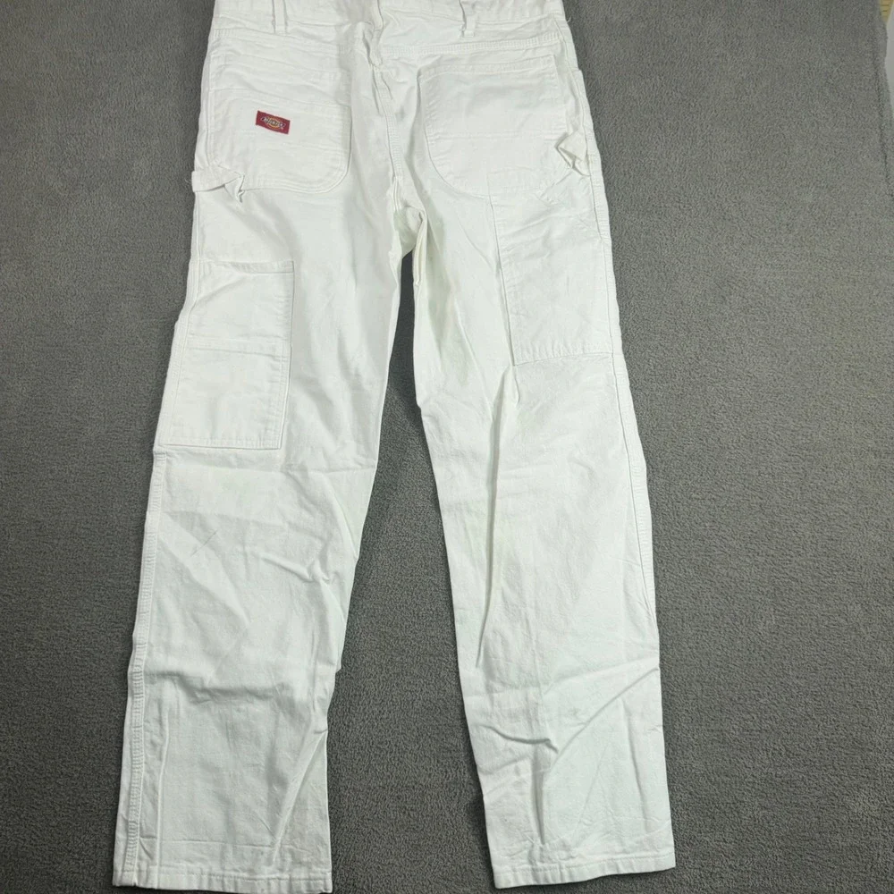 Dickies Mens 1953WH Relaxed Fit Carpenter Pants White 36x32 Cotton Workwear